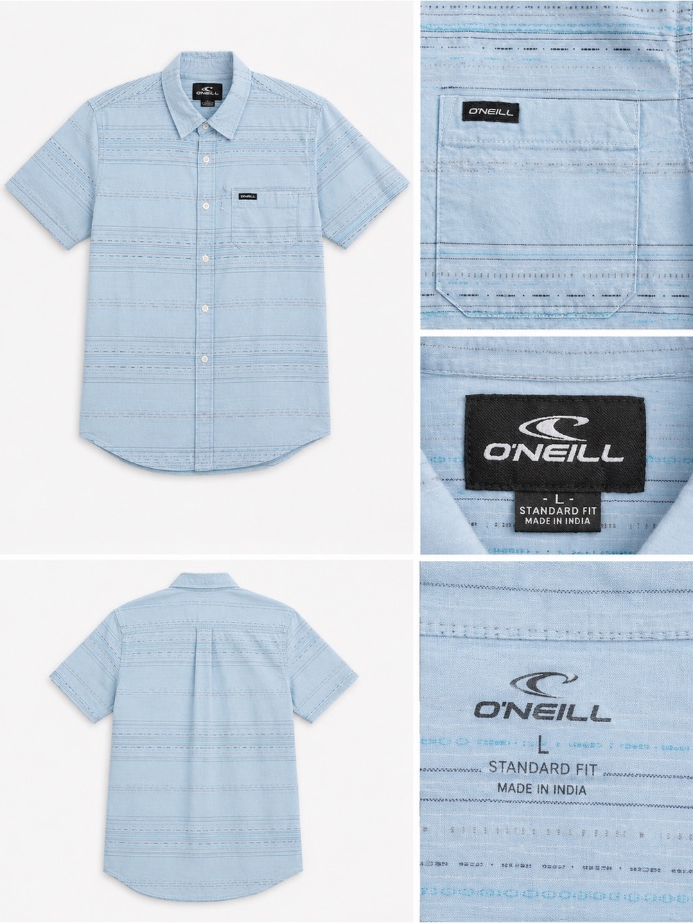 Title: O’Neill Youth Large Blue Short Sleeve Button-Up Shirt